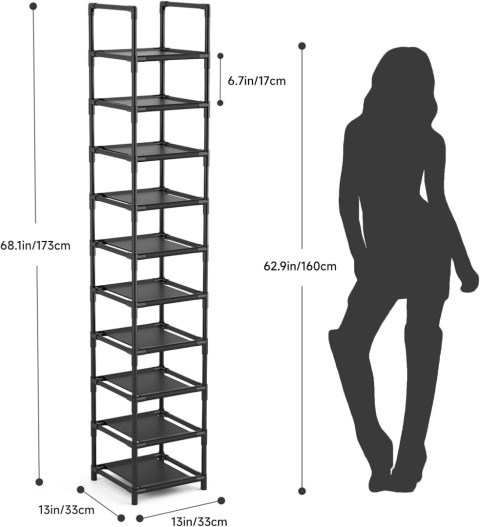 Esonstyle półka na buty 10 pięter stojak organizer obuwie 10 poziomów Esonstyle półka na buty 10 pięter stojak organizer obuwie 10 poziomów