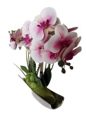Phalaenopsis kwiat w srebrnej doniczce orchidea sztuczna dekoracja Phalaenopsis kwiat w srebrnej doniczce orchidea sztuczna dekoracja