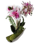 Phalaenopsis kwiat w srebrnej doniczce orchidea sztuczna dekoracja Phalaenopsis kwiat w srebrnej doniczce orchidea sztuczna dekoracja
