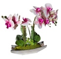 Phalaenopsis kwiat w srebrnej doniczce orchidea sztuczna dekoracja Phalaenopsis kwiat w srebrnej doniczce orchidea sztuczna dekoracja