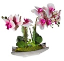 Phalaenopsis kwiat w srebrnej doniczce orchidea sztuczna dekoracja Phalaenopsis kwiat w srebrnej doniczce orchidea sztuczna dekoracja