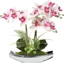 Phalaenopsis kwiat w srebrnej doniczce orchidea sztuczna dekoracja Phalaenopsis kwiat w srebrnej doniczce orchidea sztuczna dekoracja