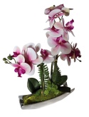 Phalaenopsis kwiat w srebrnej doniczce orchidea sztuczna dekoracja Phalaenopsis kwiat w srebrnej doniczce orchidea sztuczna dekoracja