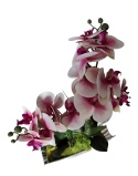 Phalaenopsis kwiat w srebrnej doniczce orchidea sztuczna dekoracja Phalaenopsis kwiat w srebrnej doniczce orchidea sztuczna dekoracja