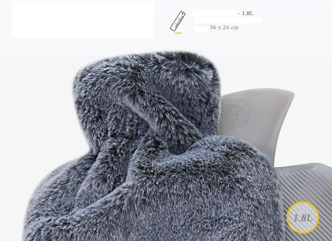 Termofor ogrzewacz pokrowiec misiu futerko 1,8 L Qomfor miękki przytulny butla grzewcza Termofor ogrzewacz pokrowiec misiu futerko 1,8 L Qomfor miękki przytulny butla grzewcza