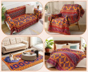 Piękny koc narzuta bieżnik bawełniany tkany koc z frędzlami boho 180x130