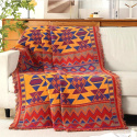 Piękny koc narzuta bieżnik bawełniany tkany koc z frędzlami boho 180x130