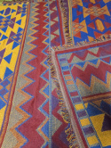 Piękny koc narzuta bieżnik bawełniany tkany koc z frędzlami boho 180x130
