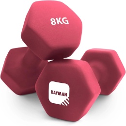 hantel neoprenowy KAYMAN 1x 8 kg ciężarek do treningu fitness hantla