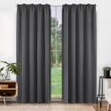 Deconovo 2 szt termiczna zasłona zaciemniająca 130x160 szara taśma na żabki drążek Deconovo 2 szt termiczna zasłona zaciemniająca 130x160 szara taśma na żabki drążek