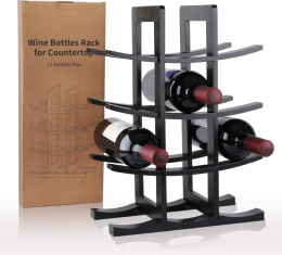 HOLDER ORGANIZER STOJAK NA WINO BUTELKI PÓŁKA REGAL LOFTdrewniany