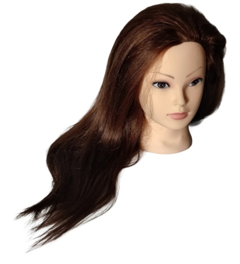 Główka fryzjerska głowa treningowa 60 cm włos naturalny uchwyt do czesania ćwiczeń Główka fryzjerska głowa treningowa 60 cm włos naturalny uchwyt do czesania ćwiczeń
