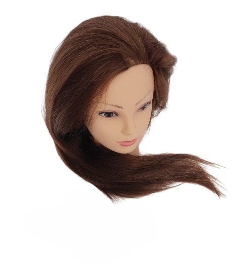 Główka fryzjerska głowa treningowa 60 cm włos naturalny uchwyt do czesania ćwiczeń Główka fryzjerska głowa treningowa 60 cm włos naturalny uchwyt do czesania ćwiczeń