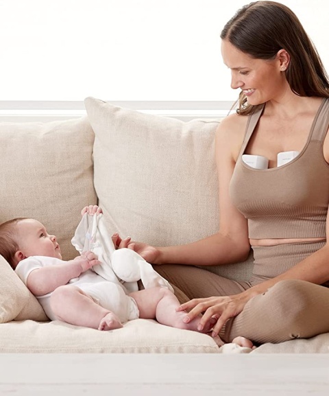 Momcozy Laktator do noszenia S12 podwójny bezprzewodowy odciągacz pokarmu mleka Momcozy Laktator do noszenia S12 podwójny bezprzewodowy odciągacz pokarmu mleka