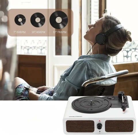 Gramofon Bluetooth 3 biegi winyl vintage gniazdo słuchawkowe głośnik aux Gramofon Bluetooth 3 biegi winyl vintage gniazdo słuchawkowe głośnik aux