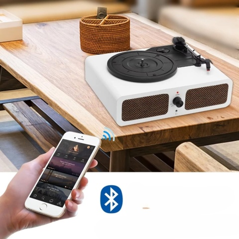 Gramofon Bluetooth 3 biegi winyl vintage gniazdo słuchawkowe głośnik aux Gramofon Bluetooth 3 biegi winyl vintage gniazdo słuchawkowe głośnik aux