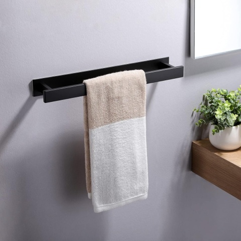 samoprzylepny bezinwazyjny wieszak uchwyt na ręczniki 40 cm stal nierdzewna czarny samoprzylepny bezinwazyjny wieszak uchwyt na ręczniki 40 cm stal nierdzewna czarny