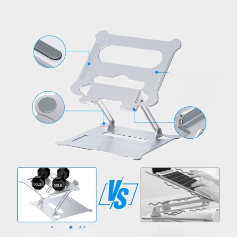 Podstawka pod laptopa REGULOWANA STOJAK STOLIK 11 17 CALI WIELOKĄTOWA ALUMINIUM Podstawka pod laptopa REGULOWANA STOJAK STOLIK 11 17 CALI WIELOKĄTOWA ALUMINIUM