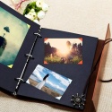Album fotograficzny do scrapbookingu zdjęć spiralny notes czarne kartki skóra Album fotograficzny do scrapbookingu zdjęć spiralny notes czarne kartki skóra