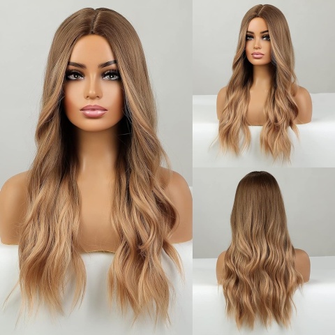 długie włosy śliczna peruka HAIRCUBE z czepkiem 66 cm blond jasny brąz długie włosy śliczna peruka HAIRCUBE z czepkiem 66 cm blond jasny brąz