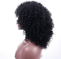 Puszyste Faliste kręcone Brazylijskie Włosy Peruka z Grzywką Czarny Afro