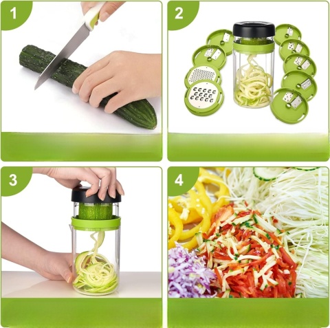 8 W 1 spiralizer tarka SPIRALNA KRAJALNICA DO WARZYW TEMPERÓWKA 8 OSTRZY 8 W 1 spiralizer tarka SPIRALNA KRAJALNICA DO WARZYW TEMPERÓWKA 8 OSTRZY