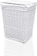 KUFER WIKLINOWY KOSZ NA PRANIE BIAŁY 50 L ORGANIZER POJEMNIK