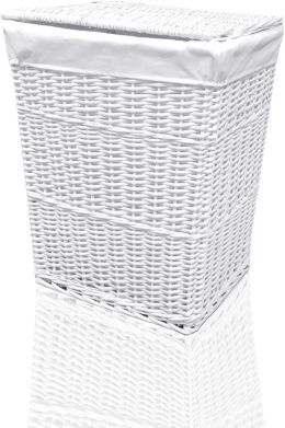 KUFER WIKLINOWY KOSZ NA PRANIE BIAŁY 50 L ORGANIZER POJEMNIK