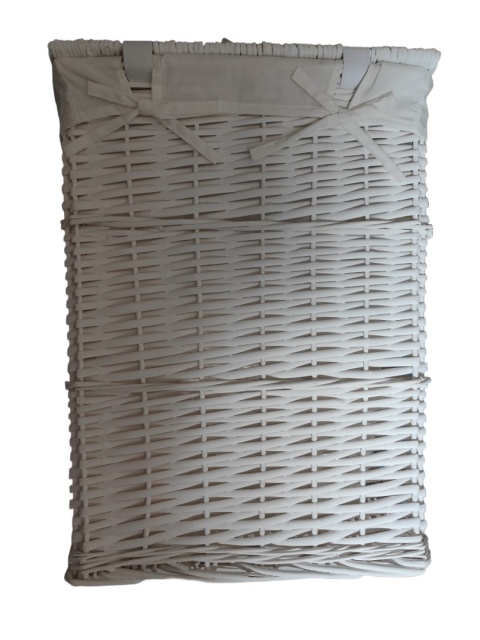 KUFER WIKLINOWY KOSZ NA PRANIE BIAŁY 50 L ORGANIZER POJEMNIK KUFER WIKLINOWY KOSZ NA PRANIE BIAŁY 50 L ORGANIZER POJEMNIK