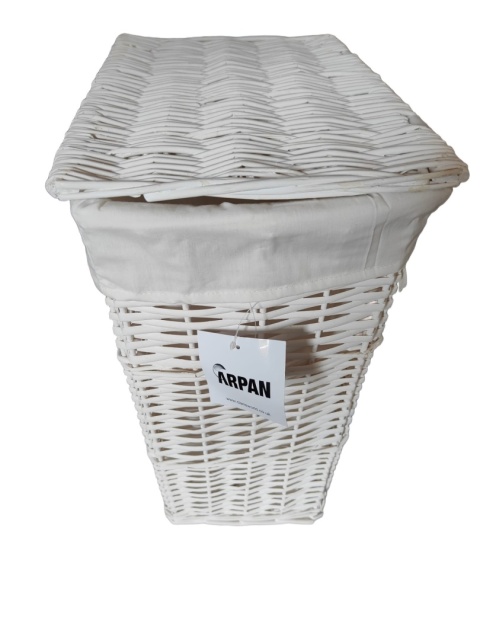 KUFER WIKLINOWY KOSZ NA PRANIE BIAŁY 50 L ORGANIZER POJEMNIK KUFER WIKLINOWY KOSZ NA PRANIE BIAŁY 50 L ORGANIZER POJEMNIK
