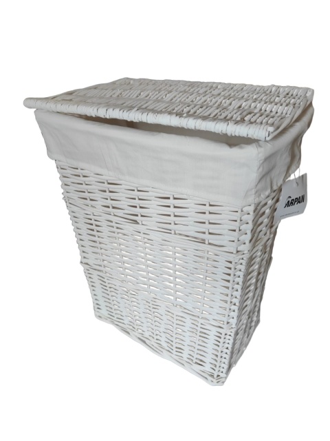 KUFER WIKLINOWY KOSZ NA PRANIE BIAŁY 50 L ORGANIZER POJEMNIK KUFER WIKLINOWY KOSZ NA PRANIE BIAŁY 50 L ORGANIZER POJEMNIK