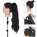 przedłużanie włosów kucyk kitka koński ogon 60 cm czarne