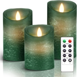 3x ŚWIECA woskowa led pilot RUCHOMY PŁOMIEŃ świeczka świeczki
