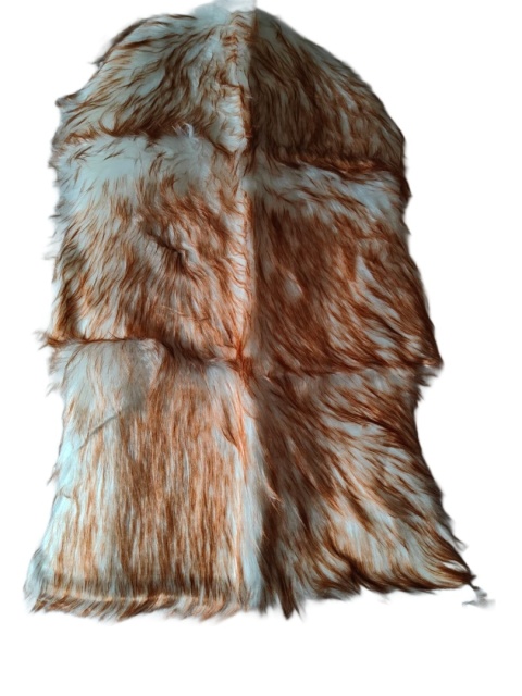 Dywan pluszowy ze sztucznego futra Biały Brąz puszysty dekoracyjny 50x80cm