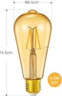 Linkind Żarówka LED Smart WiFi Edison Vintage 2 szt ściemniana Linkind Żarówka LED Smart WiFi Edison Vintage 2 szt ściemniana