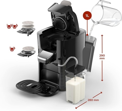 Philips Senseo ekspres z systemem mleka SPIENIACZ HD6570/60 Latte Duo Plus