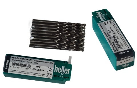 Heller wiertła spiralne HSS Co do metalu kręte wiertło 10 szt 4,8 mm Heller wiertła spiralne HSS Co do metalu kręte wiertło 10 szt 4,8 mm