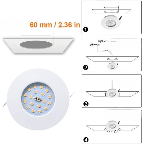 Reflektor LED lampa punktówka Reflektory 6 szt wpuszczany oczka IP44 punktowe Reflektor LED lampa punktówka Reflektory 6 szt wpuszczany oczka IP44 punktowe