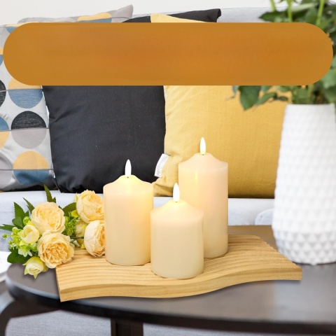 świece bezogniowe wosk kość słoniowa świeczka led pilot 3 szt