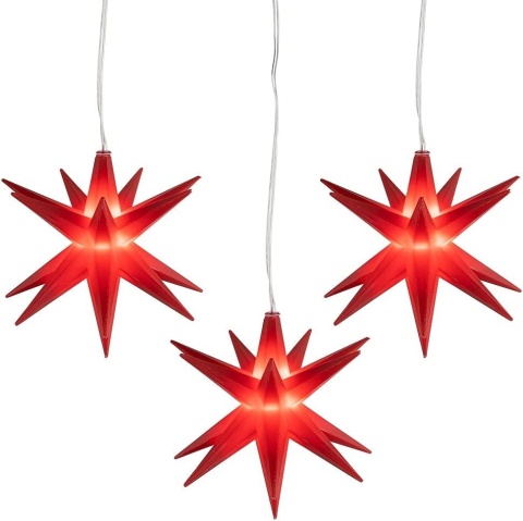 GWIAZDA WISZĄCA 3 SZT TIMER dekoracja świąteczna 3 gwiazdki LED