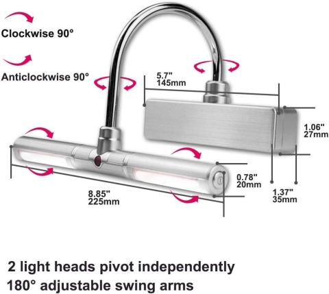 LAMPA KINKIET PODŚWIETLENIE OBRAZÓW PILOT galeryjna