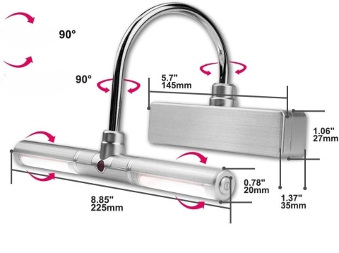 LAMPA KINKIET PODŚWIETLENIE OBRAZÓW PILOT galeryjna