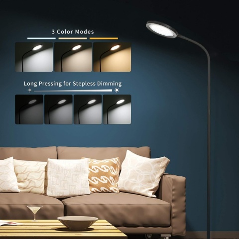 lampa podłogowa do czytania stojąca regulowana 3 temperatury barwowe lampa podłogowa do czytania stojąca regulowana 3 temperatury barwowe