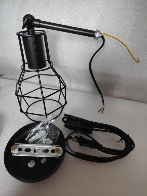 KINKIET ŚCIENNY ZESTAW Z WYŁĄCZNIKIEM 2 SZTUKI LAMPA INDUSTRIALNA KLATKA