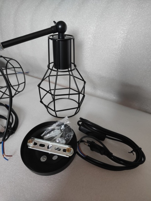 KINKIET ŚCIENNY ZESTAW Z WYŁĄCZNIKIEM 2 SZTUKI LAMPA INDUSTRIALNA KLATKA