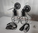 KINKIET ŚCIENNY ZESTAW Z WYŁĄCZNIKIEM 2 SZTUKI LAMPA INDUSTRIALNA KLATKA