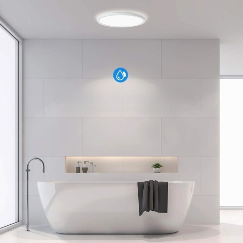 IP 44 PLAFON LED PANEL OKRĄGŁA LAMPA SUFITOWA ŁAZIENKA PIWNICA BIURO POKÓJ