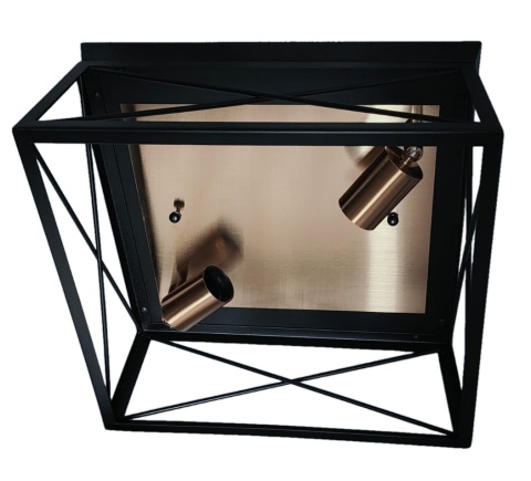 metalowa czarna złota lampa rama vintage industrial