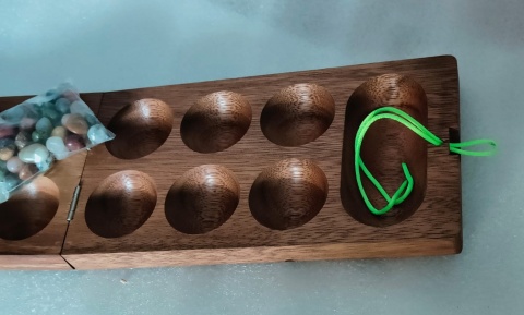 Gra Kalaha Mancala Bao Bean Game Hus 92 kamienie drewniana plansza skrzynia