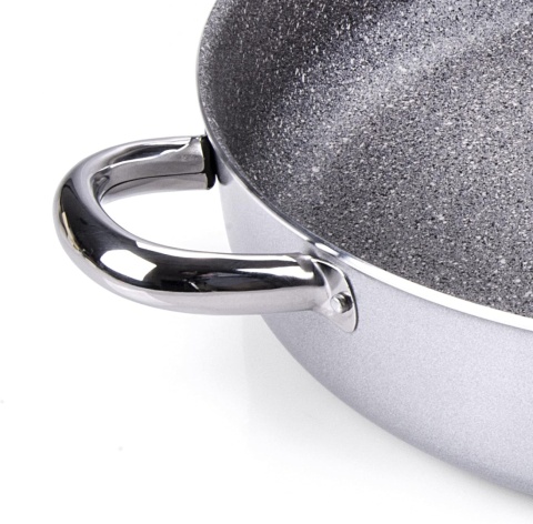 Teglia Moneta Pofessional kamienna patelnia z 2 uchwytami z aluminium 32 cm